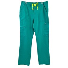 FIGS Cairo Technical Cargo Scrub Pants Mens L Teal Green Blue Stretch Workwear