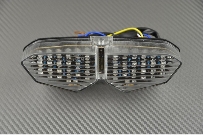 Feu arrière LED blanc clair avec clignotants pour moto Yamaha YZF R6 2005