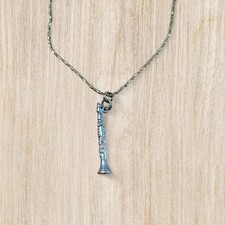 Silver Clarinet Charm Pendant Necklace with Cable Chain