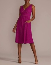 David’s Bridal DB Studio Fuchsia Lace Dress, size 2