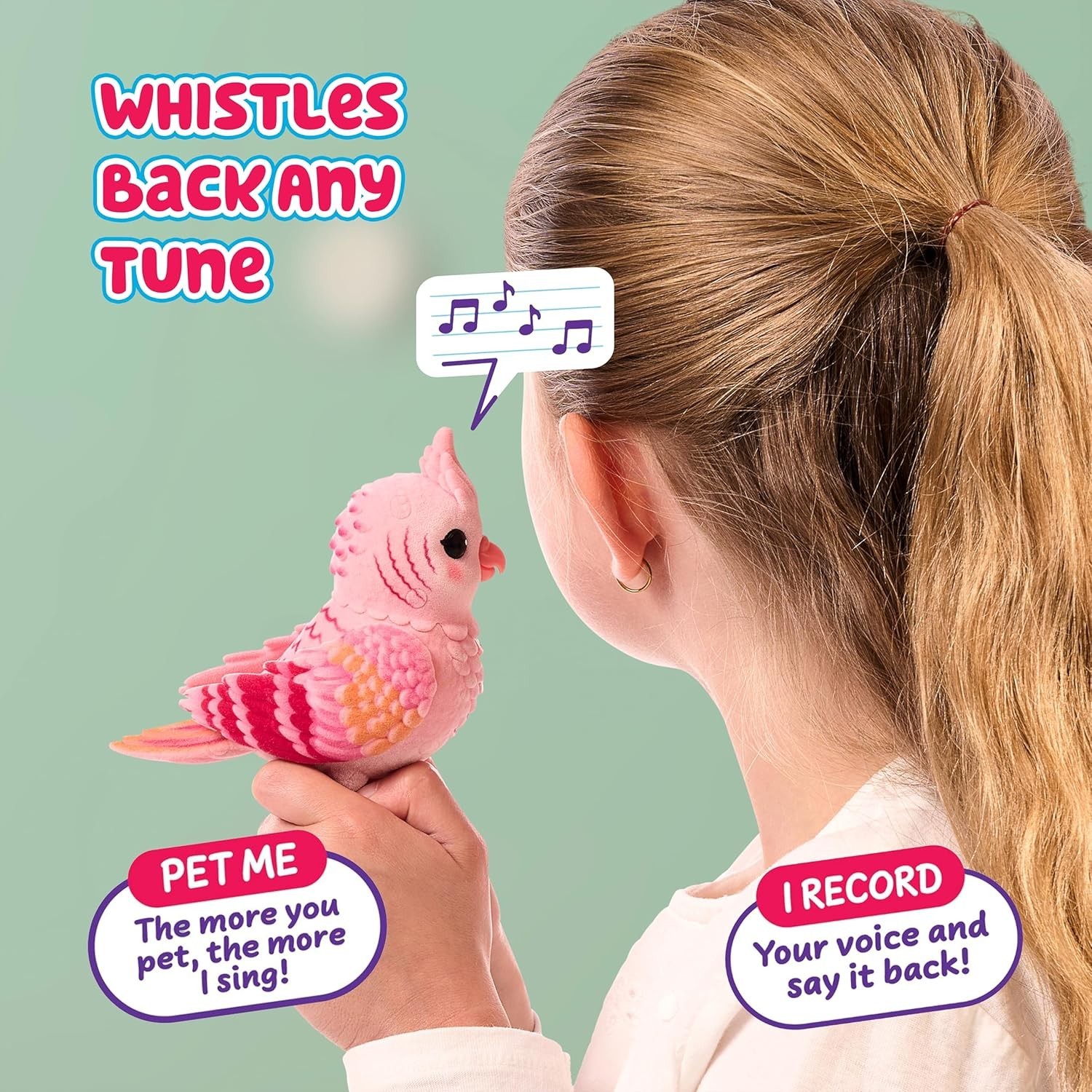 Rosie the Realistic Talking Bird Toy with Cage - Perfect for Young Explorers!