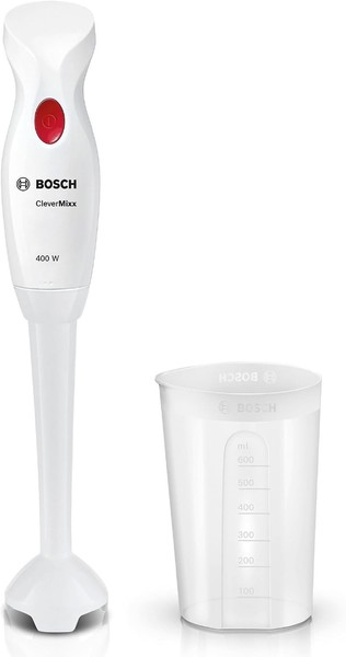 Bosch Stabmixer Clevermixx Ergonomisch 4-Klingen-Schneider 400W Weiß Rot MSM1400-image