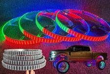 IP68 Waterproof 4Rolls 15.5" Quad Row Wheel Lights - Brightest LED Rim Lights...