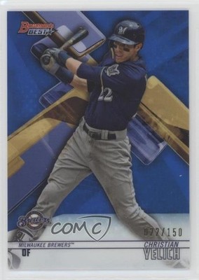 2018 Bowman's Best Blue Refractor 22/150 Christian Yelich #67 s1i