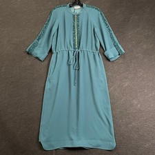 ST. JOHN Satin Midi Dress Women's Size 18 Prussian Blue