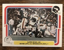 1980 Fleer NFL Team Action #64 Super Bowl VIII Miami Dolphins-Minnesota Vikings