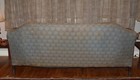 Vintage Sofa Serpentine Carved Wood Ornate large Leaf Feet  Frame 80 in Damask — photo 2