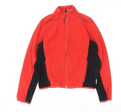 Quechua Jungen Fleece-Sweatshirt rot durchgehender Reißverschluss 12 Jahre Wandern Outdoor