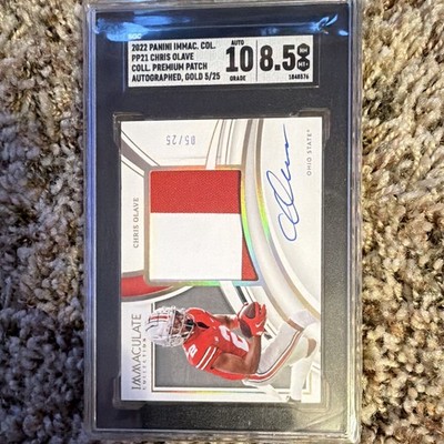 Panini 2022 Immaculate Collegiate Chris Olave PP21 Gold Patch Auto /25 SGC