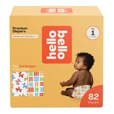 82ct Hello Bello Premium Diapers Size 1, Honeysuckle Designs, Club Box, 0.23 per diaper