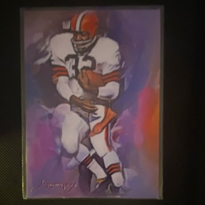 Jim Brown #13, 48/50 Limited, Edward Vela artist-signed football trading card