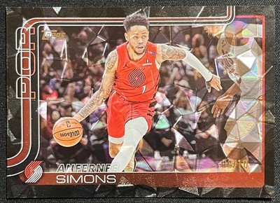 2025-26 TOPPS ANFERNEE SIMONS BLACK CRACKED ICE BORDER #8/10