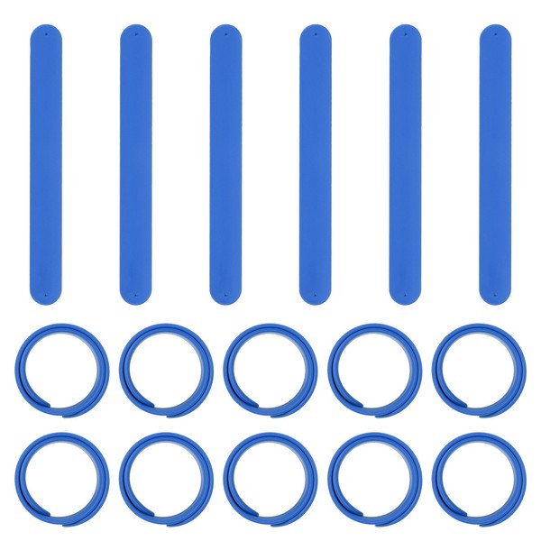 FüR Partygeschenke, 16 StüCk Silikon-Snap-ArmbäNder, Slap-ArmbäNder, Blau-image