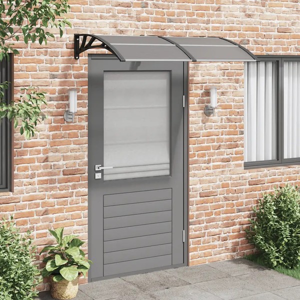 TüRvordach Polycarbonat 150X100 Cm Schwarz ÜBerdachung Hauseingang-image