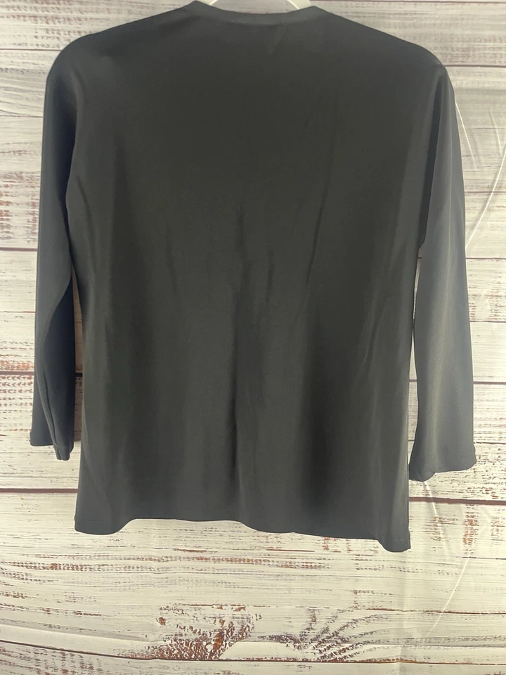 Cárdigan DKNY con botones para mujer pequeño negro mangas 3/4 Foto 2 de 4