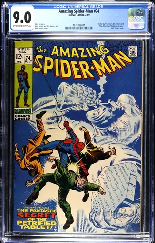AMAZING SPIDER-MAN #74  CGC 9.0 OWW VF/NM  Marvel Comics 1969 Romita Stan Lee v1