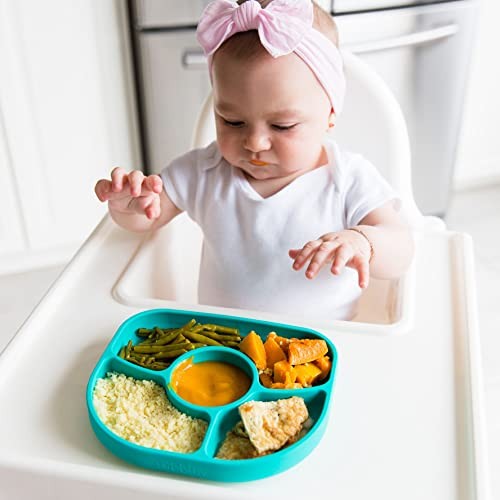 Set de table bébé BBLUV Yumi en silicone premium incassable bleu ciel