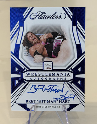 2024 Panini Flawless WWE Bret ''Hit Man'' Hart Wrestlemania Autograph /20