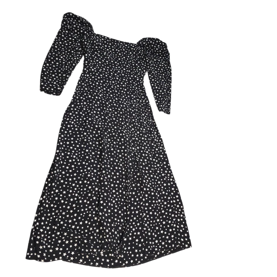 Miss Selfridge Star Novelty Print Dess Maxi Women Size 4 Ruched Back Square Neck - Image 2 of 4