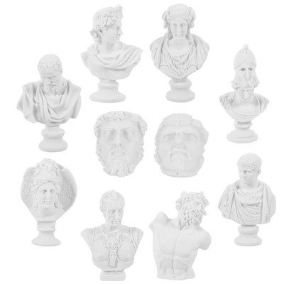 10pcs Mini Bust Sculptures Drawing Sketch Reference Figure Statues Model