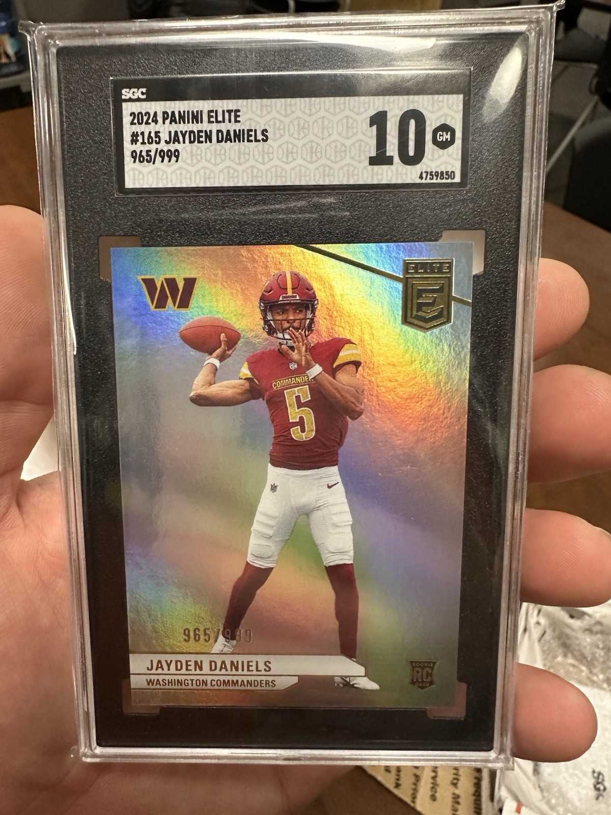 2024 Donruss Elite | #165 | Jayden Daniels | /999 | (RC) | SGC 10 | Low Pop
