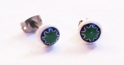 Boucles D'oreilles En Verre Millefiori Style Murano - Occasion