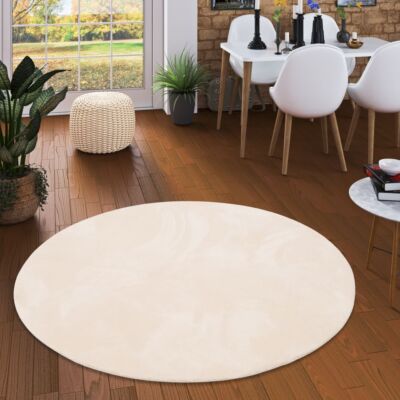 Luxus Super Soft Fellteppich Pearl Beige Rund