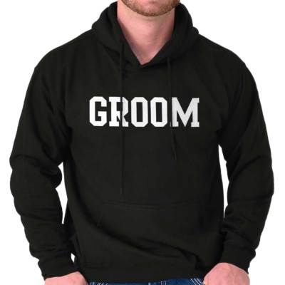 Groom Couples Wedding Marriage Bachelor Party Mens Long Sleeve Hoodie Sweatshirt