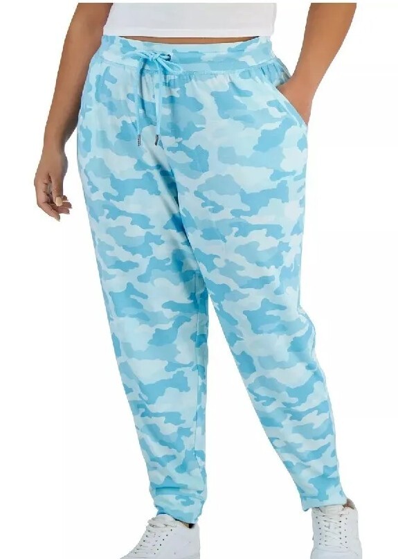 ID IDEOLOGY Women's Plus Size 1X Drawstring Jogger Pants, Camo