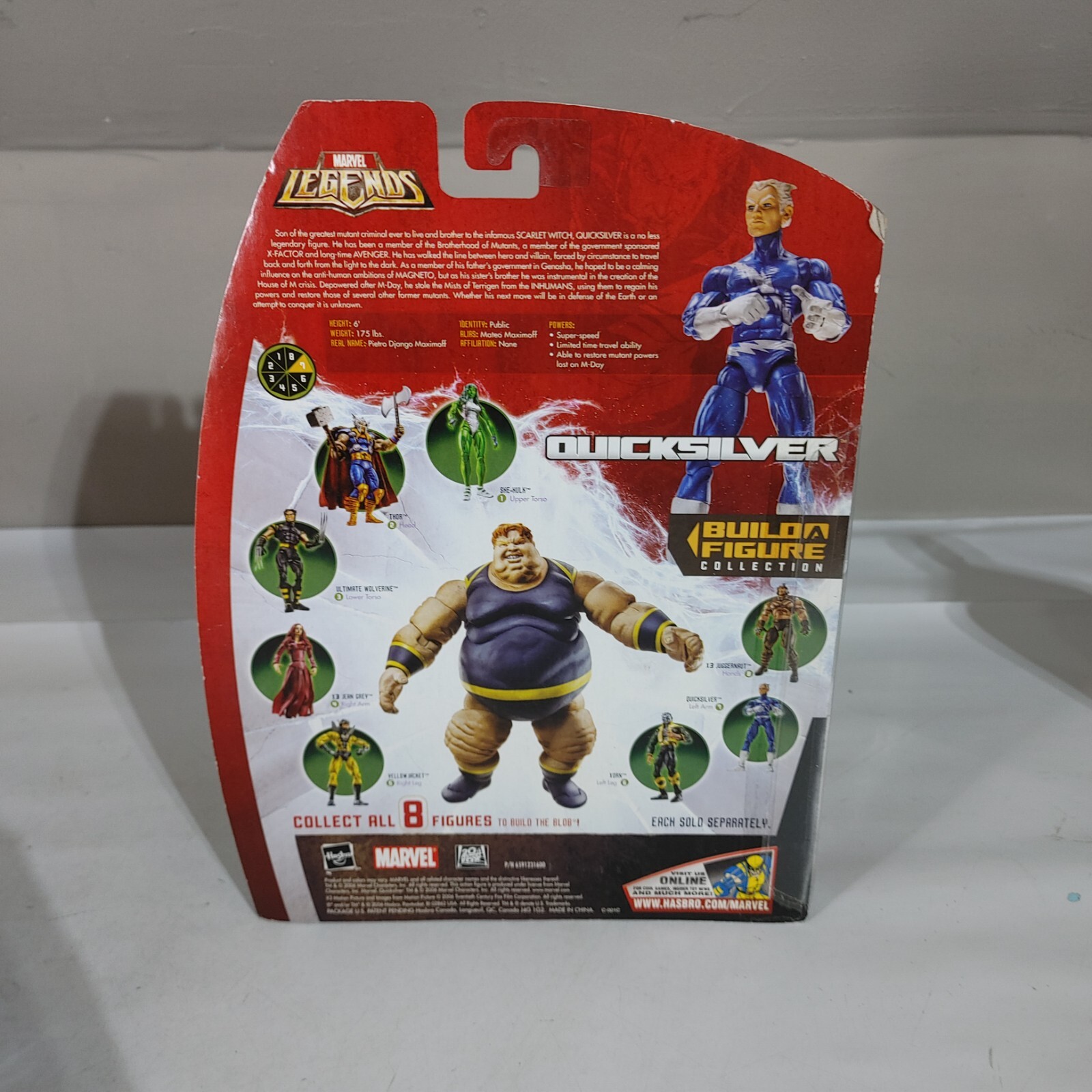 Marvel Legends Quicksilver (Green) 6" figure from Blob BAF series 2006 Hasbro
