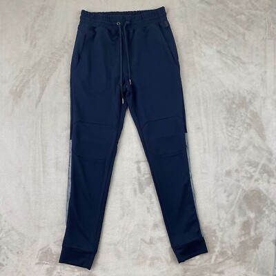 2XIST Jogger Pants Men Small Navy Blue Tapered Elastic Waist Athletic Fit Run