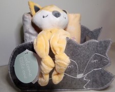 Welcome Little One.Fox Security Blanket, 3 Receiving Blankets Shaped Storage.