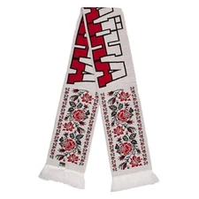 Ukrainian Scarf | Soccer Football Patriotic Vyshyvanka Red/Black UPA Flag Color