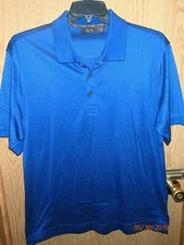 MENS TASSO ELBA GOLF 5 IRON BLUE PIN STRIPED GOLF POLO SHIRT SIZE M
