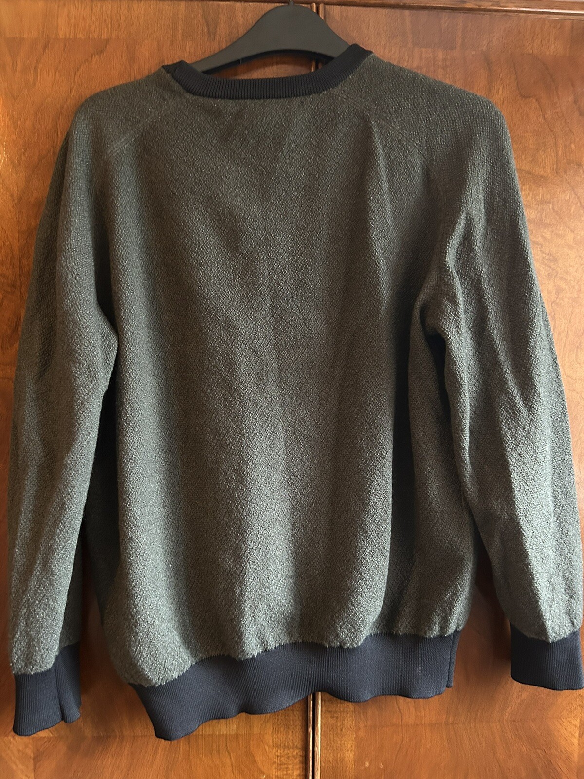 Khaki Green, Hugo Boss Jumper, Shrunk In Wash And Has A Small Hole On