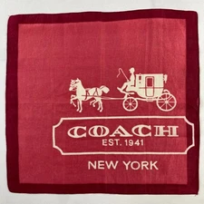 Vintage Coach Handkerchief Pocket Square Bandana Neckerchief