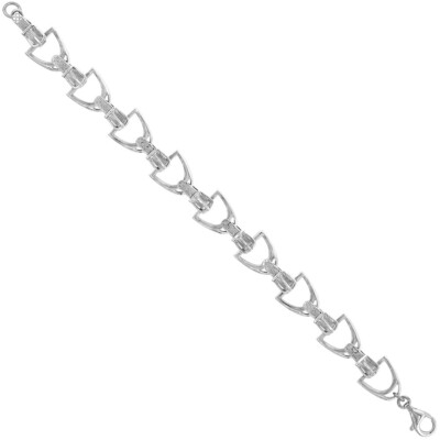 925 Sterling Silver Directional Linked Stirrups Buckle Bracelet 9-13mm 7.5'' Long