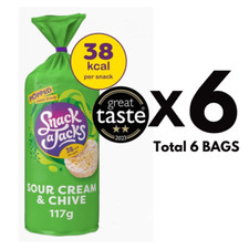 Snack A Jacks Jumbo Sour Cream & Chive Sharing Rice Cake Crisps 6 X 117g