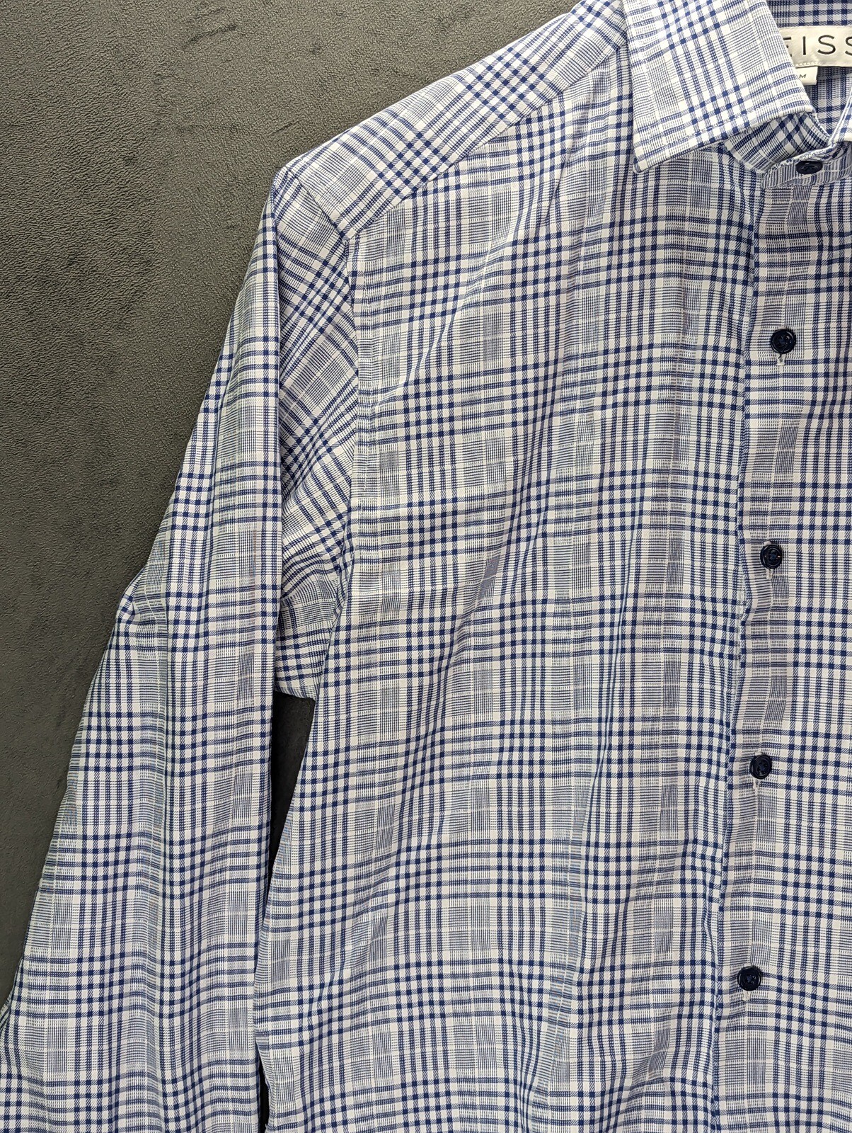 REISS Shirt Size Medium Blue Check Long Sleeve image 4