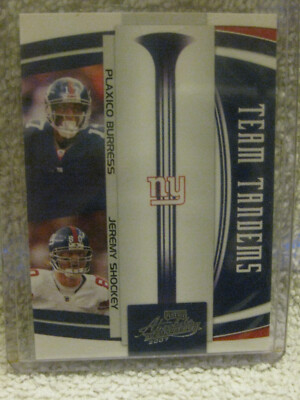 2007 Donruss Playoff Team Tandems Plaxico Burress Jeremy Shockey #TT-16 081/100