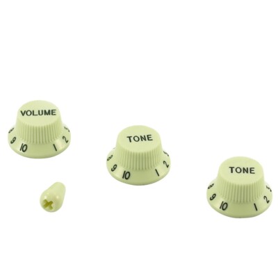SET MINTGRÜNE KNÖPFE + TIP STYLE FÜR STRATOCASTER USA MEXICO FÜR 24 SPLINE TÖPFE