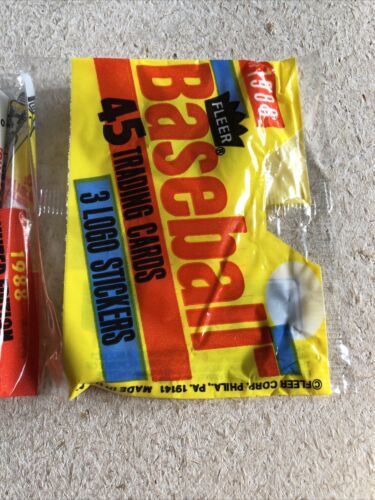 1988 Fleer Baseball Sealed Rack Pack / 3 Packs 45 Cards 3 Logo Stickers NOS - Picture 2 of 9