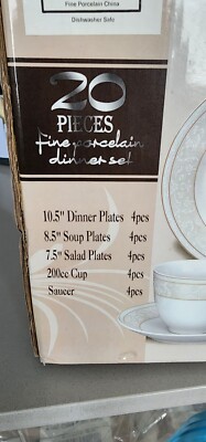 Fine Porcelain Dinner SET 20 pieces LORREN HOME TRENDS by LORENZO