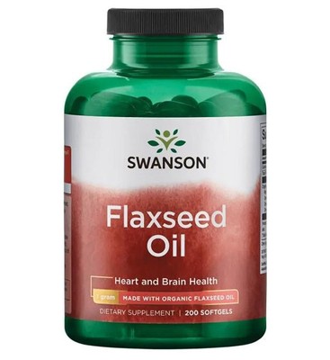Swanson Flaxseed Oil Organic 1g 200 Softgels