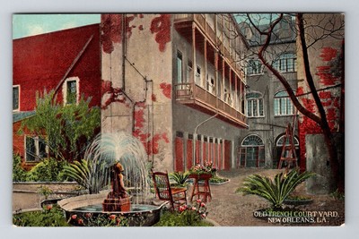 New Orleans LA-Louisiana, Old French Court Yard Vintage Souvenir Postcard