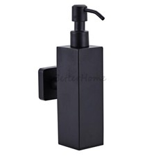 Matte Black Square Liquid Soap Pump Dispenser Bottle Bathroom Shower Wall Mount