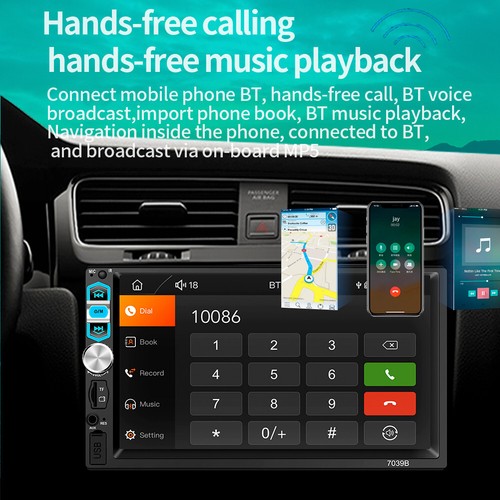 Radio estéreo para automóvil con pantalla táctil de 7 pulgadas Bluetooth FM para Apple Carplay Android automático - Imagen 5 de 24