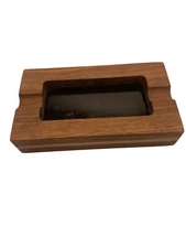 BLOX Reclaimed Wood Cigar Ashtray with Black Glass Bottom