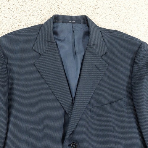 Ermenegildo Zegna Linen & Silk Suit 46R/56R 36x29 Unconstructed, Navy Pin Stripe - Picture 8 of 24