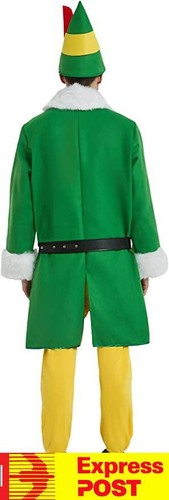 Mens Buddy The Elf Christmas Santa Workshop Helper Xmas Fancy Dress Costume - Picture 5 of 6